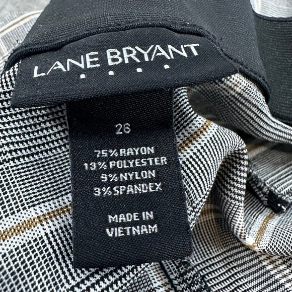 Lane Bryant Plaid Pants‎ Straight Plus 26 Elastic Stretch Waist - Picture 3 of 15